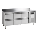 Masa refrigerata inox 6 sertare, -2/+10°C, clasa energetica B Tefcold – masă frigorifică inox pentru bucătărie profesională restaurant și HoReCa