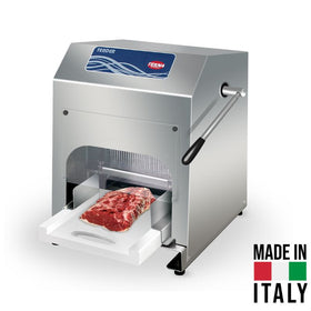 Masina de fragezit carne, manuala, cu 145 microlame, inaltime max. carne 60 mm.