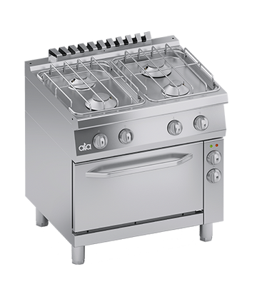 Masina de gatit cu 4 arzatoare, cuptor electric cu convectie GN 11, putere 3.65 kW electric, 20 kW gaz