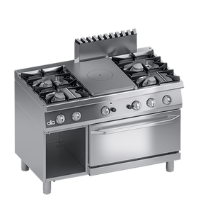 Masina de gatit cu 4 arzatoare, plita unica, cuptor pe gaz GN 21, 42,90 kW