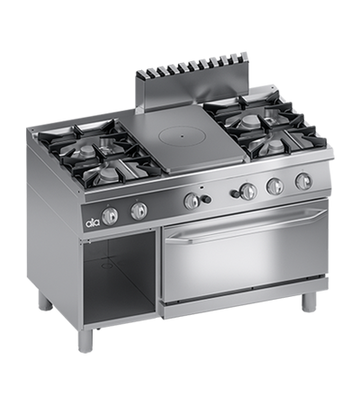Masina de gatit cu 4 arzatoare, plita unica, cuptor pe gaz GN 21, 42,90 kW