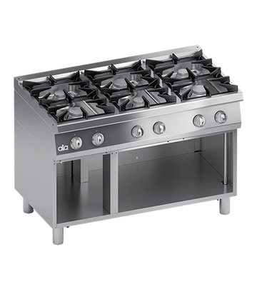 Masina de gatit cu 6 arzatoare, baza deschisa - PERFORMANCE LINE, 51 kW