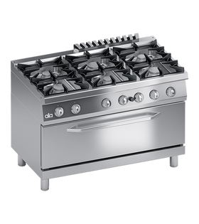 Masina de gatit cu 6 arzatoare, cuptor pe gaz 105 x 53 cm - PERFORMANCE LINE, 57,60 kW