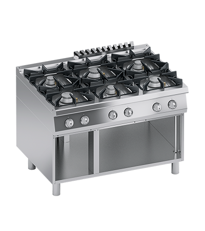 Masina de gatit Aragaz cu 6 focuri, cu baza deschisa - PERFORMANCE LINE, 48 kW