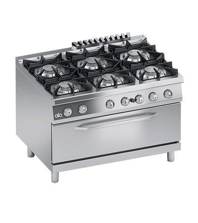 Masina de gatit Aragaz cu 6 focuri, cuptor mare 105 x 53 cm, 56.50 kW