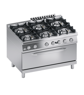Masina de gatit Aragaz cu 6 focuri, cuptor mare 105 x 53 cm, 56.50 kW