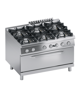Masina de gatit Aragaz cu 6 focuri, cuptor mare 105 x 53 cm - PERFORMANCE LINE, 61 kW