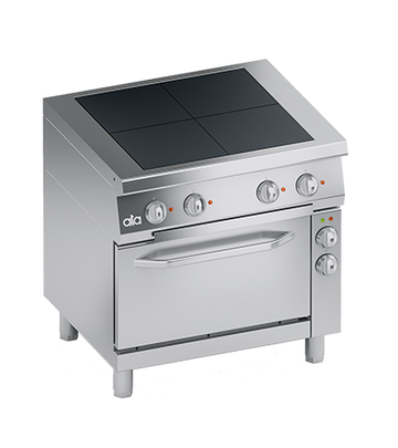 Masina de gatit electrica cu 4 plite, cuptor electric cu convectie GN 11, 13.65 kW