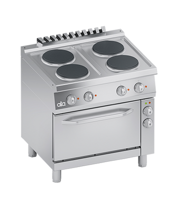 Masina de gatit electrica cu 4 plite, cuptor electric cu convectie GN 11, 14 kW
