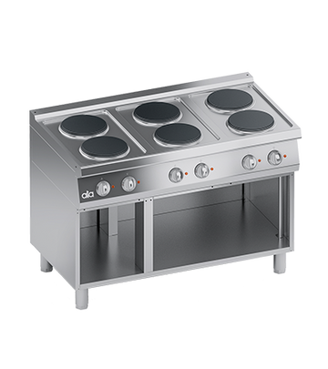 Masina de gatit electrica cu 6 plite, baza deschisa, 15.60 kW