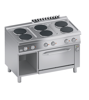 Masina de gatit electrica cu 6 plite, cuptor electric GN 11, 18.60 kW