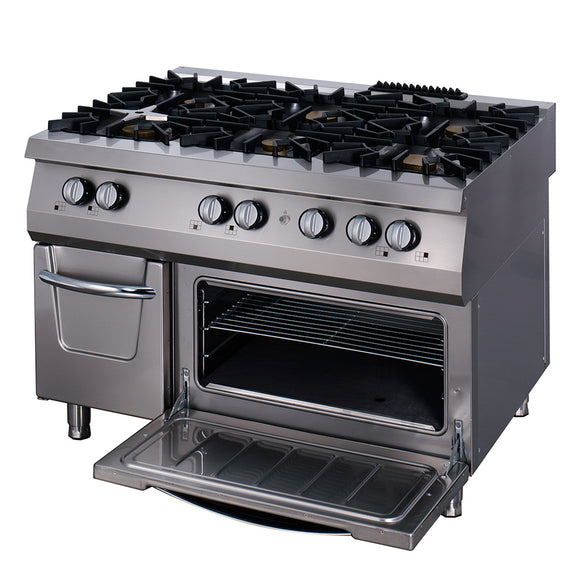 Masina de gatit cu 6 arzatoare, cu cuptor pe gaz, 90cm, 56kW Aceasta aragaz premium este un