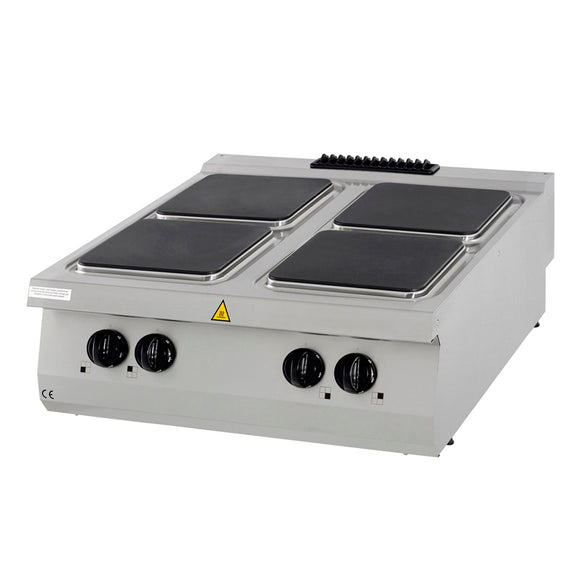 Masina de gatit electrica cu 4 arzatoare, model de banc, 90cm, 380V, 16kW Cauti o plita compacta dar