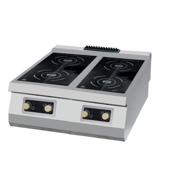 Masina de gatit electrica cu 4 plite pe inductie, model de banc, 90cm, 380V, 14kW Cu aceasta plita cu inductie