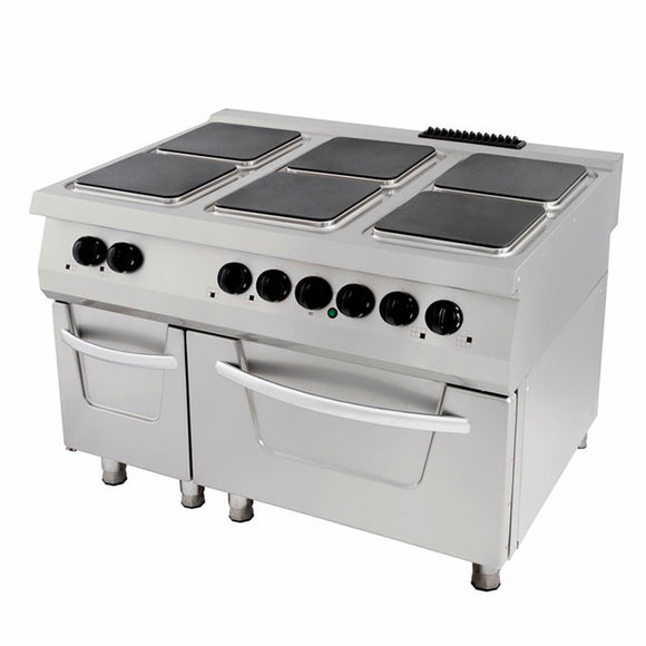 Masina de gatit electrica cu 6 plite, cu cuptor electric, 90cm, 30kW