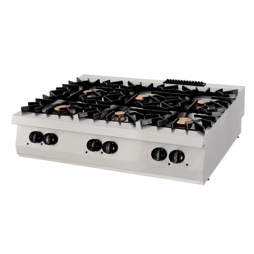 Masina de gatit pe gaz cu 6 arzatoare, model de banc, 90cm, 14kW Acest aragaz premium are o
