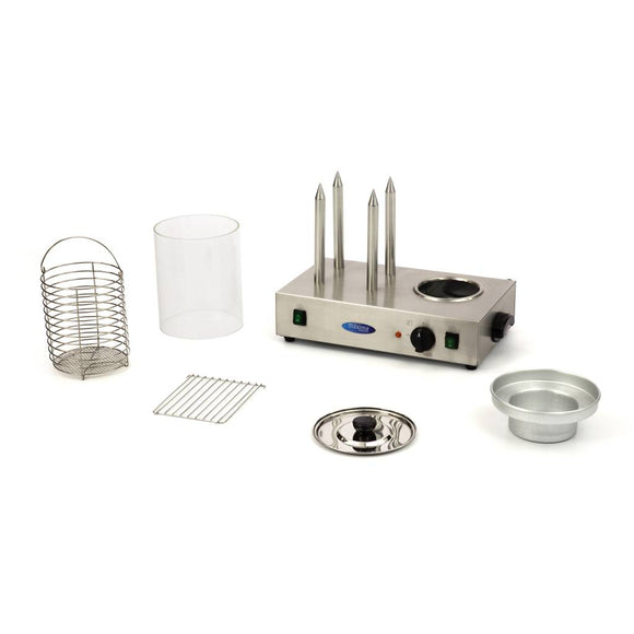 Masina pentru preparat Hot Dog cu fierbator, 4 tepuse pentru prajit chifle, 1,1kW Trebuie sa servesti hot doguri