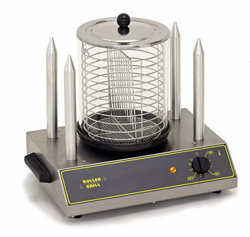 Masina pentru preparat Hot Dog cu fierbator, 4 tepuse pentru prajit chifle, 0,65kW Masina pentru Hot Dog cu