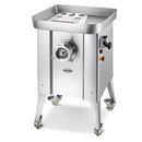 Masina de tocat carne nr 32, 500 kgh. inox, cu functie revers, 4 site Ø 3, 5, 9, 16 mm, alimentare 400 V cu roti