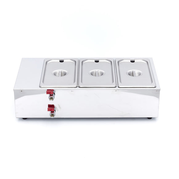 Masina de topit ciocolata cu 3 cuve GN 16, H 10cm (3x2,4 Litri)