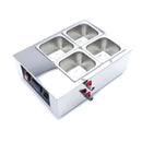 Masina de topit ciocolata cu 4 cuve GN 16, H 10cm (4x2,4 Litri)