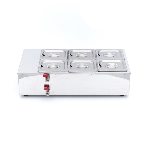 Masina de topit ciocolata cu 6 cuve GN 16, H 10cm (6x2,4 Litri)
