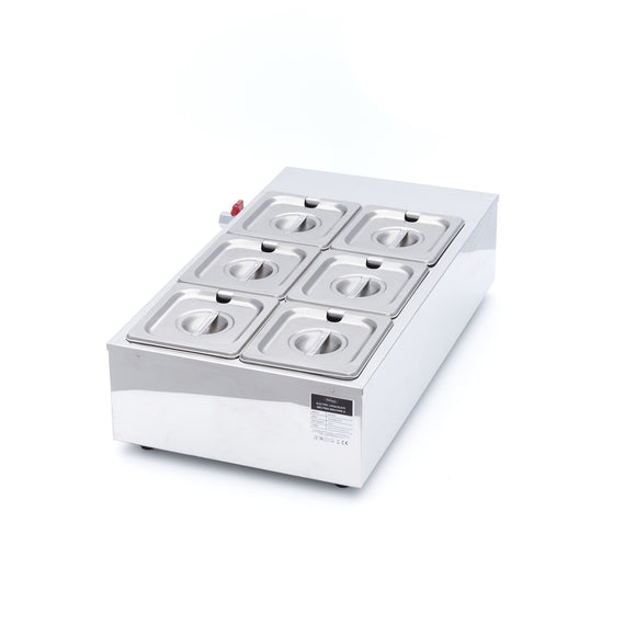 Masina de topit ciocolata cu 6 cuve GN 16, H 10cm (6x2,4 Litri)