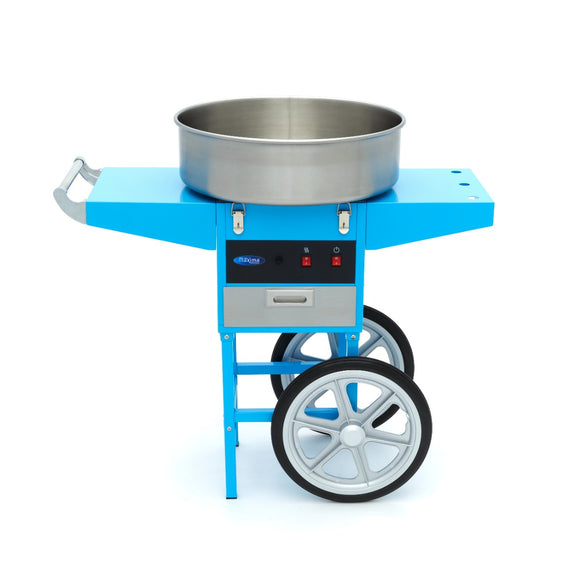 Masina de vata de zahar bol Ø 52 cm, albastru cu carucuior, 1 kW Masina de vata de zahar