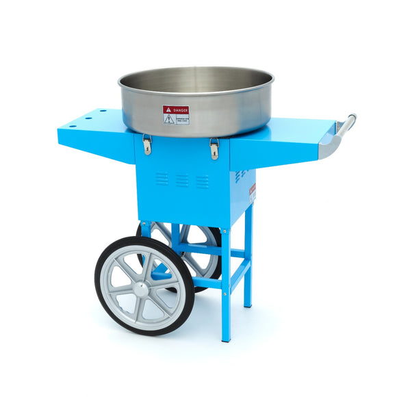 Masina de vata de zahar bol Ø 52 cm, albastru cu carucuior, 1 kW Masina de vata de zahar