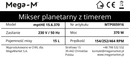 Mixer planetar mptHE 15.6.370 15L cu timer-11