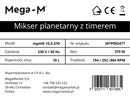 Mixer planetar cu timer 10L mptHE10.5.370-10