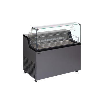 Congelator bombonata inghetata antracit MIRABELLA6, 184 l, -20/-5C Tefcold – congelator tip bombonata pentru inghetata artizanala in gelaterie si cofetarie