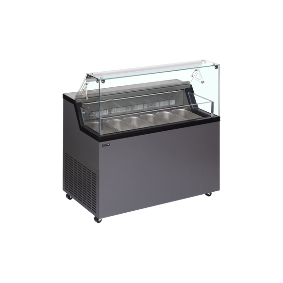 Congelator bombonata inghetata antracit MIRABELLA6, 184 l, -20/-5C Tefcold – congelator tip bombonata pentru inghetata artizanala in gelaterie si cofetarie