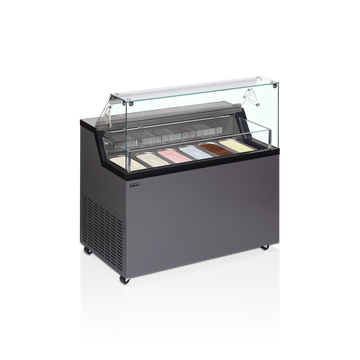 Congelator bombonata inghetata antracit MIRABELLA6 vedere laterala Tefcold – congelator tip bombonata pentru inghetata artizanala in gelaterie si cofetarie