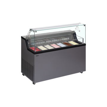 Congelator bombonata inghetata antracit MIRABELLA7 vedere laterala Tefcold – congelator tip bombonata pentru inghetata artizanala in gelaterie si cofetarie