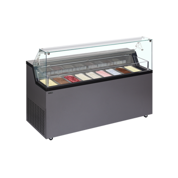 Congelator bombonata inghetata antracit MIRABELLA9, 306 l, -20/-5C Tefcold – congelator tip bombonata pentru inghetata artizanala in gelaterie si cofetarie