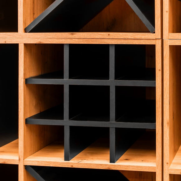 Modul raft decorativ pentru vin/bauturi spirtoase H-86 cm L-100 cm G-40 cm stejar artisan/negru