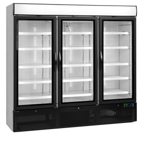 NC7500G-Alb, 1657 l, 2 la 8, 3 uși din sticlă cu balamale, Ventilat, 2 x LED vertical in cadrul usii, 700 W, D