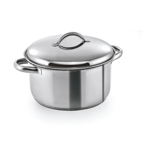 Oala inox cu capac, fund stratificat, potrivit pt. inductie, 6 Lt. Ø24 cm Oala din inox cu capac