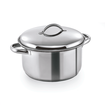Oala inox cu capac, fund stratificat, potrivit pt. inductie, 6 Lt. Ø24 cm Oala din inox cu capac
