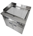Plita fry-top electrica, neted, zona de coacere cromat, baza cu dulap inchis, 8.10 kW