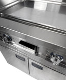 Plita fry-top electrica, neted, zona de coacere cromat, baza cu dulap inchis, 8.10 kW
