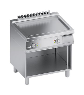 Plita fry-top electrica, neted, zona de coacere din inox, baza deschisa - PERFORMANCE LINE, 10 kW