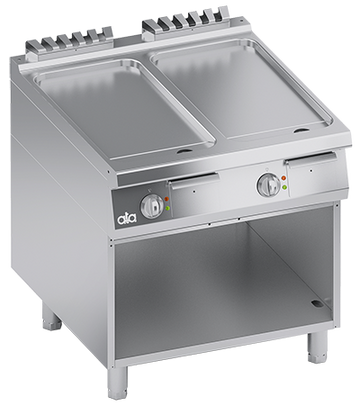 Plita fry top electrica, suprafata de coacere din inox, neted, cu baza deschisa - PERFORMANCE LINE, 14 kW