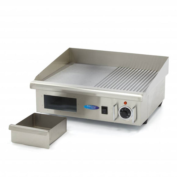 Plita fry top electric, netedstriat, 55cm, plita otel, 230V, 3kW Pentru a da mai multa