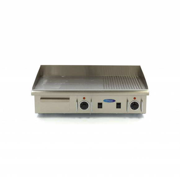 Plita fry top electric, netedstriat, 73cm, plita otel, 380V, 4,4kW