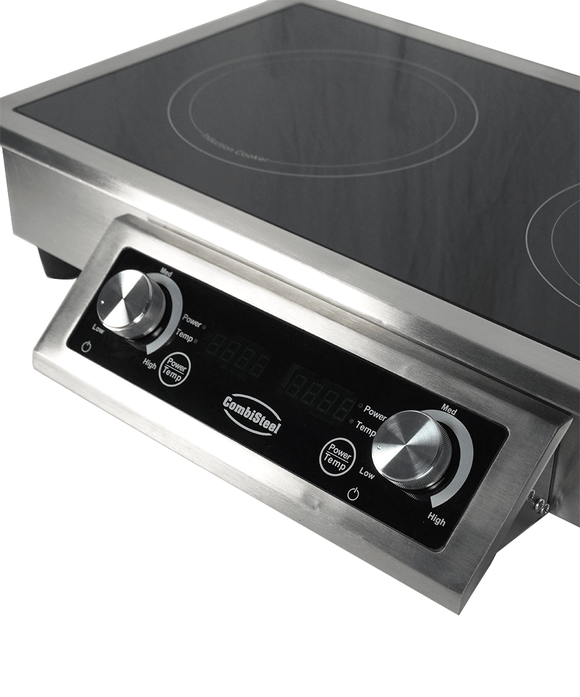 Plita inductie incorporabila cu 2 zone de gatit, carcasa inox, 2x3.5 kW, 400V