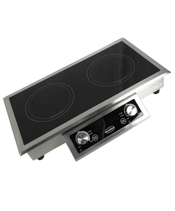 Plita inductie incorporabila cu 2 zone de gatit, carcasa inox, 2x3.5 kW, 400V