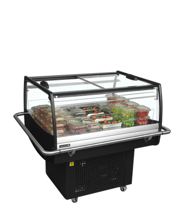 Racitor rotativ expunere negru PDC90SL-2 vedere laterala Tefcold – racitor rotativ pentru expunere produse impulsive in magazine si benzinarii