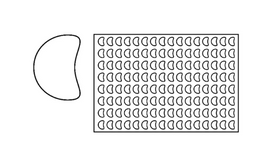 Placa decupare aluat, semiluna Ø4 cm, 128 compartimente, 58x39 cm - 0